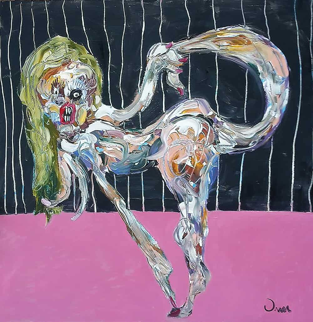 John-Michael Metelerkamp, ​​Diamond, 2014. Acrilico su pannello, 900 x 900 cm. Immagine gentilmente concessa dalla Candice Berman Fine Art Gallery.