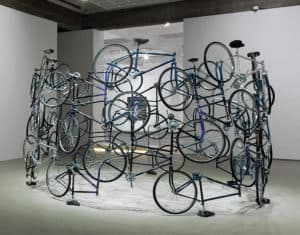 Ai Weiwei, Forever, 2003. 42 bicycles, 275 x 450cm. Edition: 3/5. Courtesy of Tiroche DeLeon Foundation.