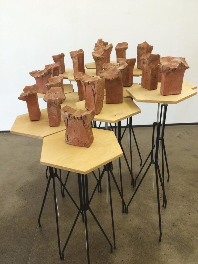 Paul Edmunds, Sames, 2014. Brick clay and hardware, Dimensions variable. Image courtesy of the artist.